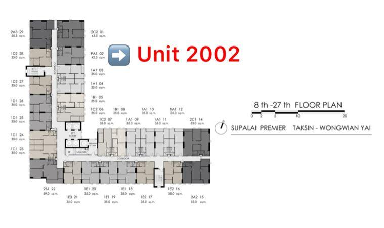 รูป ⭐️⭐️ขายดาวน์มาใหม่!! ศุภาลัย พรีเมียร์ ตากสิน-วงเวียนใหญ่ Unit PA1-2002 ขนาด 42.5 ตร.ม. ทำเลดี น่าอยู่ สนใจ Line: @atfirm⭐️⭐️ - รูปที่ 1/12