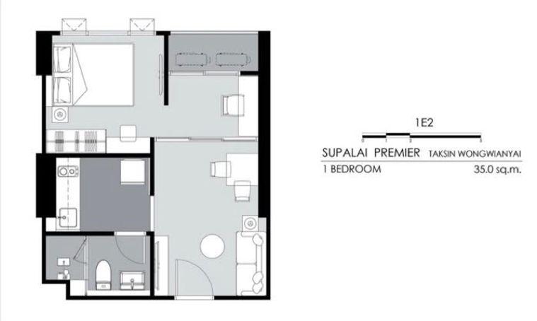 รูป 🎉🎉ห้องขายดาวน์มาใหม่!! ศุภาลัย พรีเมียร์ ตากสิน-วงเวียนใหญ่ 1Bed 35 ตร.ม.Unit2616 สนใจสอบถาม Line: @atfirm🎉🎉 - รูปที่ 2/19