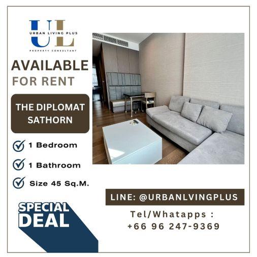 รูป ( UL2311031 ) ✨Tel/Line 096-2479369✨ เดอะ ดิโพลแมท สาทร ให้เช่า , 1 ห้องนอน, 1 ห้องน้ำ, 45 ตร.ม. ห้องสวย วิวไม่บล๊อค ราคาพิเศษ!! - รูปที่ 1/9