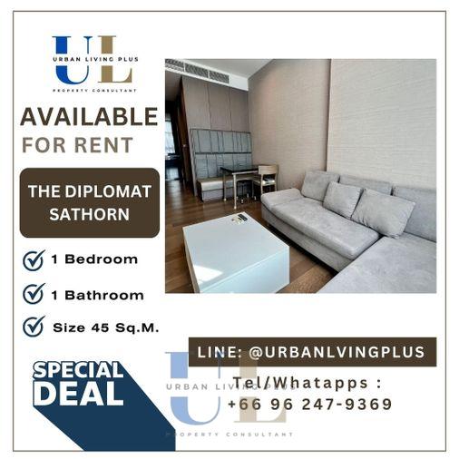 รูป ( UL2311031 ) ✨Tel/Line 096-2479369✨ เดอะ ดิโพลแมท สาทร ให้เช่า , 1 ห้องนอน, 1 ห้องน้ำ, 45 ตร.ม. ห้องสวย วิวไม่บล๊อค ราคาพิเศษ!! - รูปที่ 1/9