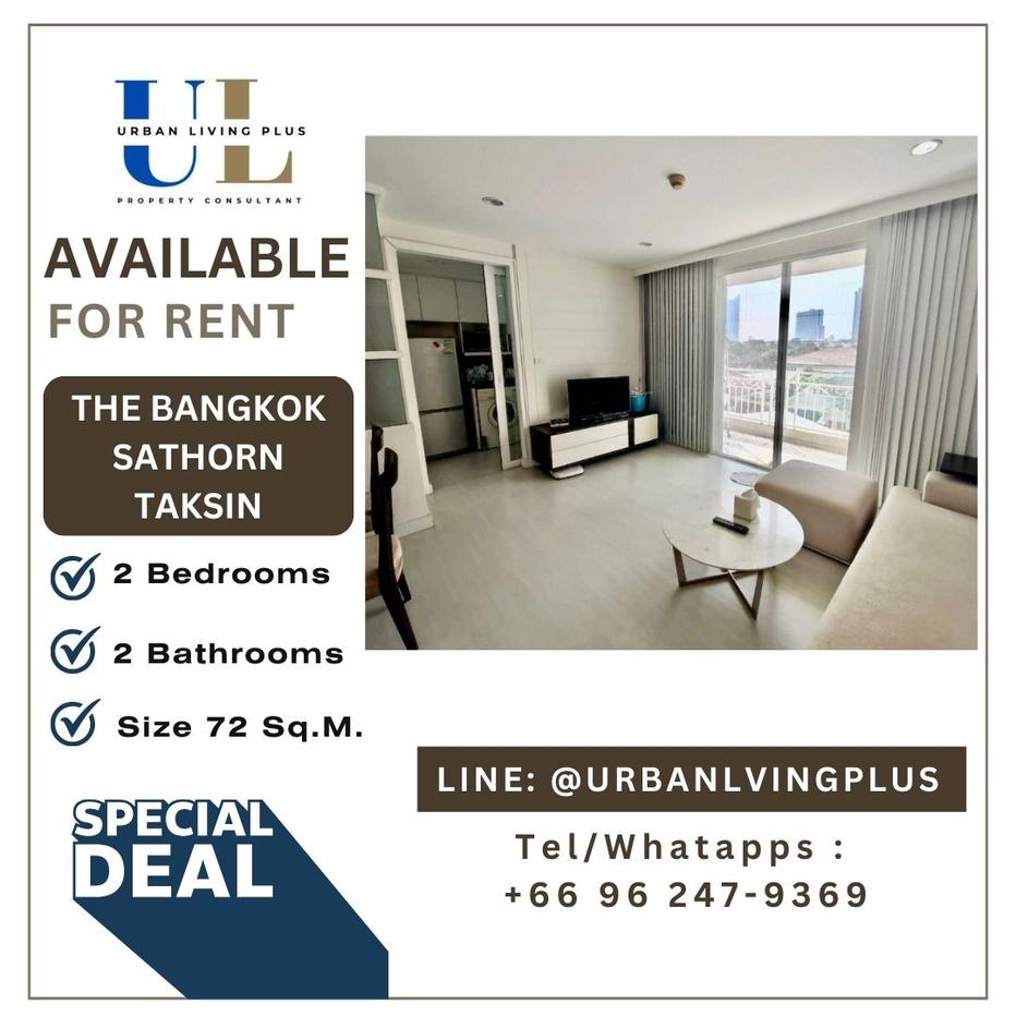 รูป ( UL2409192 ) Tel/Line 096-247-9369✨ ให้เช่า !! THE BANGKOK SATHORN-TAKSIN 2 ห้อนอน 2 ห้องน้ำ ขนาด 71 ตร.ม. ห้องสวย ชั้นสูง !!! - รูปที่ 1/12