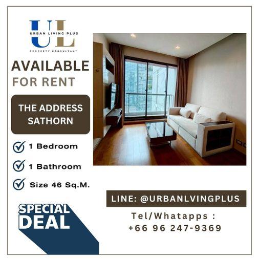 รูป ( UL2601162 ) Tel/Line 096-247-9369✨ให้เช่า ดิ แอดเดรส สาทร, 1 ห้องนอน, 1 ห้องน้ำ , 46 ตร.ม. ชั้นสูง, ราคาพิเศษ!! - รูปที่ 1/8