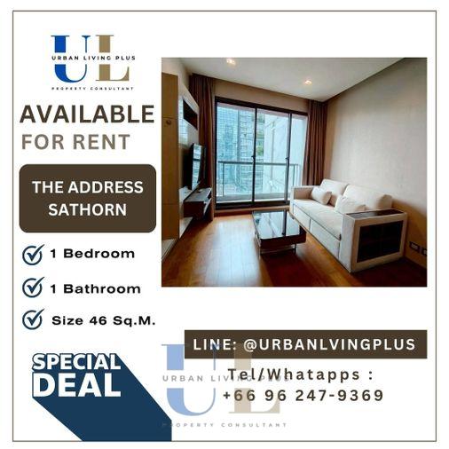 รูป ( UL2601162 ) Tel/Line 096-247-9369✨ให้เช่า ดิ แอดเดรส สาทร, 1 ห้องนอน, 1 ห้องน้ำ , 46 ตร.ม. ชั้นสูง, ราคาพิเศษ!! - รูปที่ 1/8