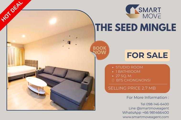 รูป 🔥 ขายพร้อมผู้เช่า !! 🔥Code C20221202376..........The Seed Mingle, ห้องสตูดิโอ, 1 ห้องน้ำ, แต่งครบ, ราคาพิเศษ!!📣📣 - รูปที่ 1/5