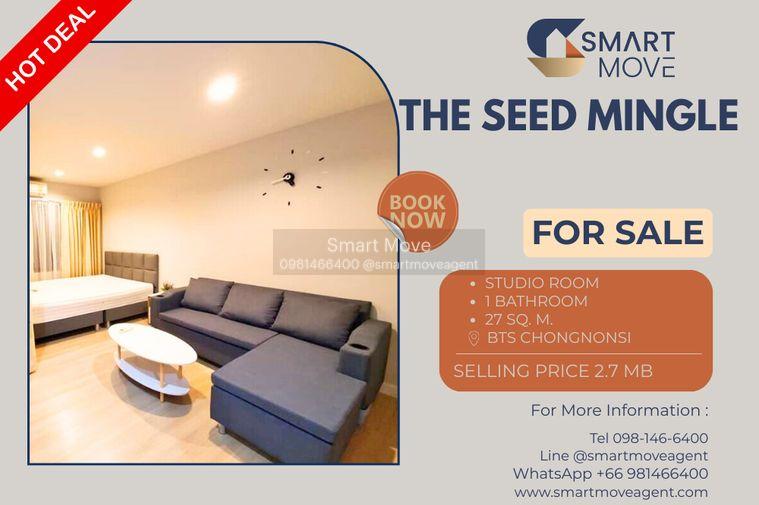 รูป 🔥 ขายพร้อมผู้เช่า !! 🔥Code C20221202376..........The Seed Mingle, ห้องสตูดิโอ, 1 ห้องน้ำ, แต่งครบ, ราคาพิเศษ!!📣📣 - รูปที่ 1/5