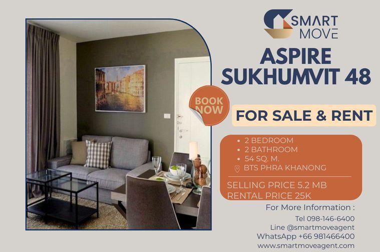 รูป 🔥 สำหรับขาย- เช่า !! ชั้นสูง 13++ !! 🔥 Code C20251000028.......Aspire Sukhumvit 48, 2 ห้องนอน, 2 ห้องน้ำ, แต่งครบ, พร้อมเข้าอยู่, ราคาพิเศษ!!📣📣 - รูปที่ 1/5