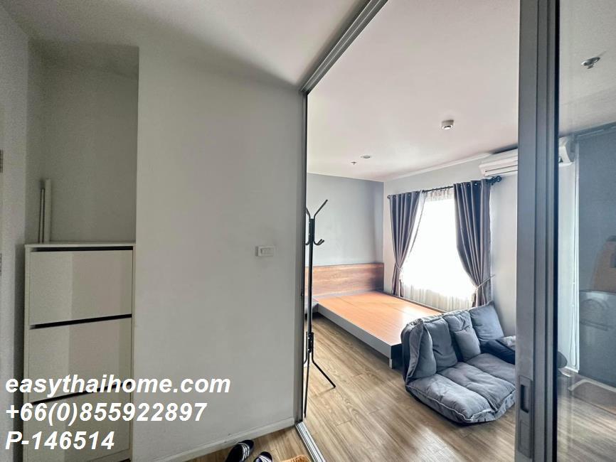 รูป P-55394 ห้องสวยตรงปก แต่งครบพร้อมย้ายเข้า Nue District R9 Rama 9 2 นอน 35 ตร.ม. ชั้น 2 ตึกหน้า ใกล้ MRT พระราม 9 Line ID: @easythaihome 085-592-2897 - รูปที่ 5/6
