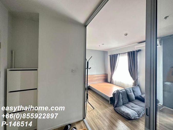 รูป P-55394 ห้องสวยตรงปก แต่งครบพร้อมย้ายเข้า Nue District R9 Rama 9 2 นอน 35 ตร.ม. ชั้น 2 ตึกหน้า ใกล้ MRT พระราม 9 Line ID: @easythaihome 085-592-2897 - รูปที่ 5/6