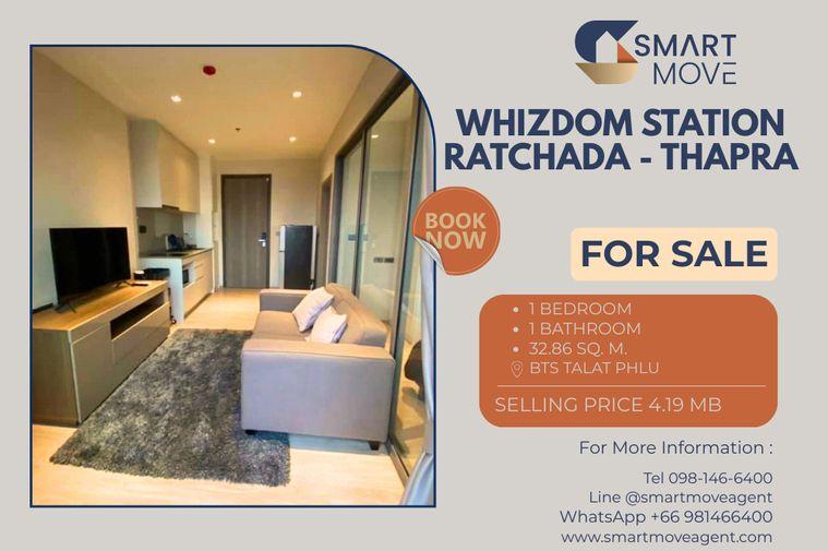 รูป 🔥 สำหรับขาย !!🔥 Code C20221206528..........Whizdom Station Ratchada - Thapra, 1 ห้องนอน, 1 ห้องน้ำ, ชั้นสูง 24++, แต่งครบ, ขายขาดทุน!!📣📣 - รูปที่ 1/10