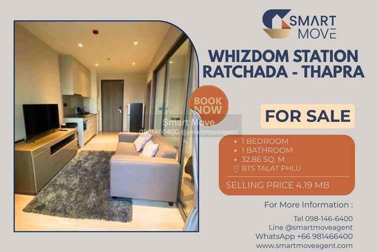 รูป 🔥 สำหรับขาย !!🔥 Code C20221206528..........Whizdom Station Ratchada - Thapra, 1 ห้องนอน, 1 ห้องน้ำ, ชั้นสูง 24++, แต่งครบ, ขายขาดทุน!!📣📣 - รูปที่ 1/10