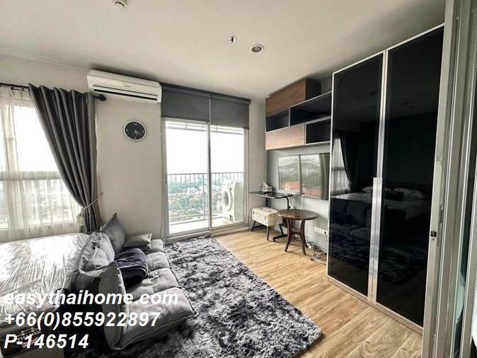 รูป P-55394 ห้องสวยตรงปก แต่งครบพร้อมย้ายเข้า Nue District R9 Rama 9 2 นอน 35 ตร.ม. ชั้น 2 ตึกหน้า ใกล้ MRT พระราม 9 Line ID: @easythaihome 085-592-2897 - รูปที่ 2/6