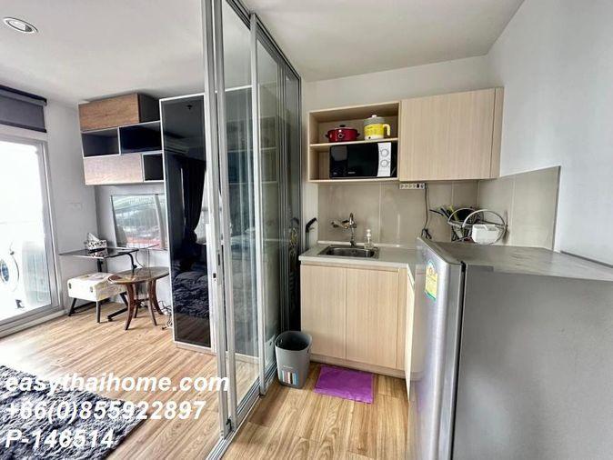 รูป P-55394 ห้องสวยตรงปก แต่งครบพร้อมย้ายเข้า Nue District R9 Rama 9 2 นอน 35 ตร.ม. ชั้น 2 ตึกหน้า ใกล้ MRT พระราม 9 Line ID: @easythaihome 085-592-2897 - รูปที่ 3/6