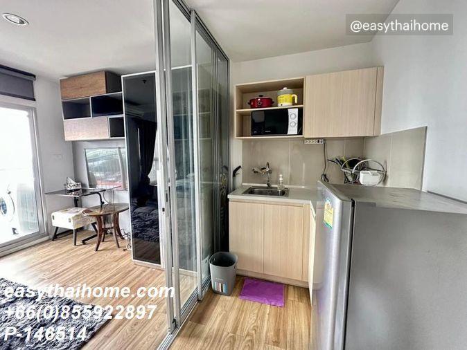 รูป P-55394 ห้องสวยตรงปก แต่งครบพร้อมย้ายเข้า Nue District R9 Rama 9 2 นอน 35 ตร.ม. ชั้น 2 ตึกหน้า ใกล้ MRT พระราม 9 Line ID: @easythaihome 085-592-2897 - รูปที่ 3/6