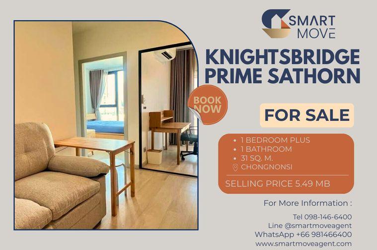รูป สำหรับขาย !! ตกแต่งสไตล์มินิมอล, ห้องหายาก !! Code C20260100050....KnightsBridge Prime Sathorn, 1 นอน, 1 น้ำ, ชั้นสูง 19++, แต่งครล, ราคาพิเศษ!!📣📣 - รูปที่ 1/6