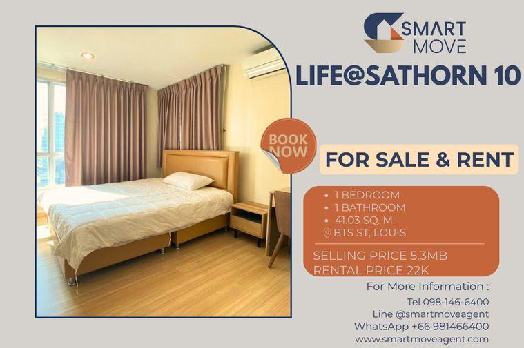 รูป 🔥 สำหรับขาย- เช่า !! ชั้นสูง 17++, ทำเลดี !! 🔥 Code C20221200672....Life@Sathorn 10, 1 ห้องนอน, 1 ห้องน้ำ, แต่งครบ, พร้อมเข้าอยู่, ราคาพิเศษ!!📣📣 - รูปที่ 1/8