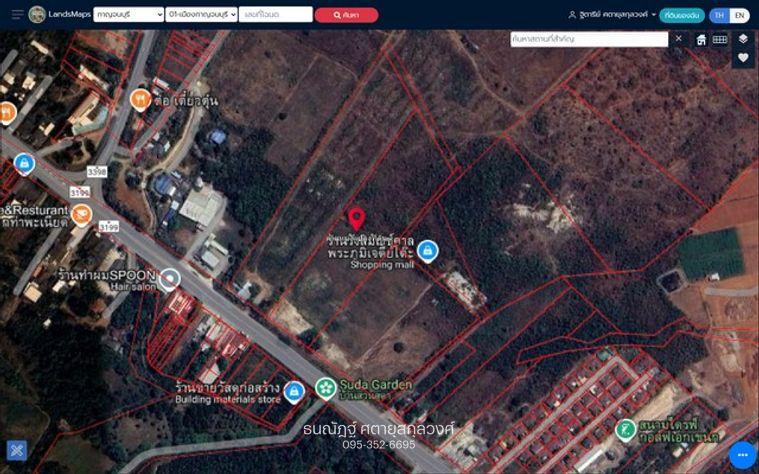 รูป ที่ดินกาญจนบุรี ติดถนนแก่นเสี่ยน ทำเลสวย ราคาดี มีโฉนดพร้อมโอน - รูปที่ 2/7