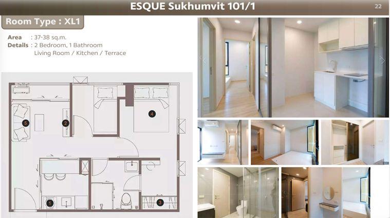 รูป 🌟ไม่กี่ห้องสุดท้าย ห้อง2ห้องนอน ESQUE Sukhumvit101/1 ห้องใหม่ 37 - 38 sqm. เริ่มต้น 3.9x MB พร้อมส่วนลดสุดพิเศษ ในทำเลใกล้BTS - รูปที่ 10/54