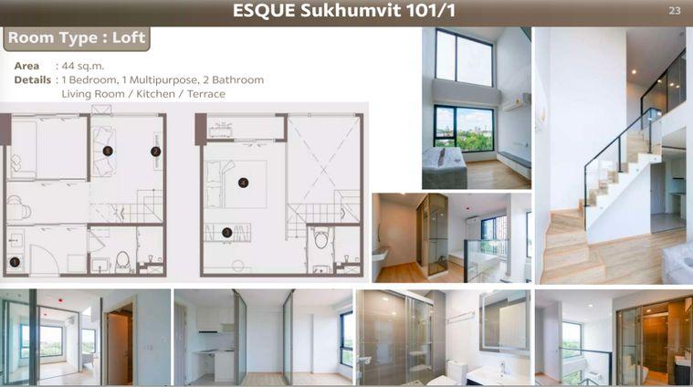 picture 🌟Don’t miss out! Only few units left. Duplex 2-storey Loft Type, 44 sqm at ESQUE Sukhumvit 101/1. Special price starting from 5.0x MB. - 13/57
