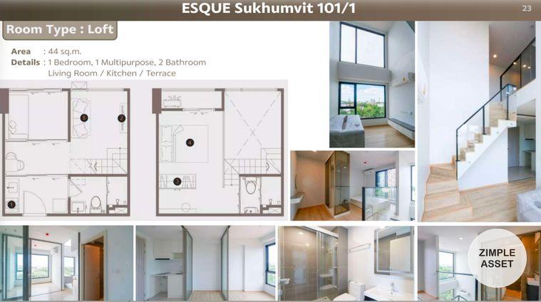 picture 🌟Don’t miss out! Only few units left. Duplex 2-storey Loft Type, 44 sqm at ESQUE Sukhumvit 101/1. Special price starting from 5.0x MB. - 13/57