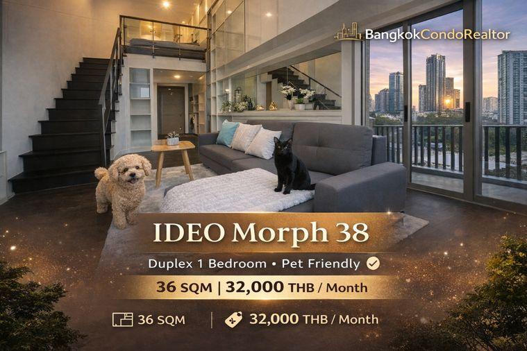 รูป 🍀🍀 🐶Pet Friendly🐱 ให้เช่า📌 ไอดีโอ มอร์ฟ 38(Line: @rent2022)BTS ทองหล่อ พร้อมเข้าอยู่ 🔖A07025 - รูปที่ 1/11