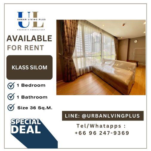 รูป ( UL2504021 ) Tel/Line 096-2479369 ให้เช่า คอนโด คลาส สีลม 1 ห้องนอน 36 ตร.ม. ห้องมุม ห้องสวย สภาพดี ✨ - รูปที่ 1/7