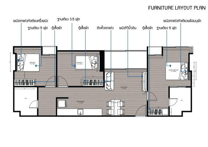 รูป ให้เช่า Penthouse 3นอน The Coast Bangna Skywalk เชื่อม BTS บางนา (Rt-01) - รูปที่ 9/11