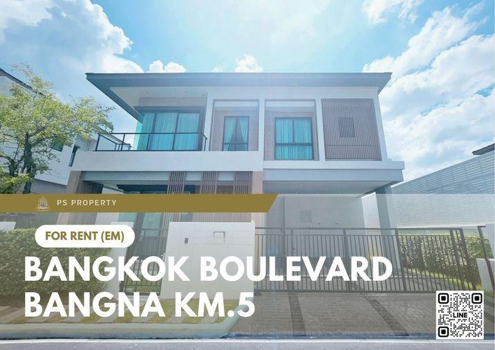 รูป บ้านเดี่ยวให้เช่า ✨ Bangkok Boulevard Bangna KM.5 ✨ 4 ห้องนอน 4 ห้องน้ำ ทิศเหนือ เฟอร์นิเจอร์ และ เครื่องใช้ไฟฟ้าครบ  - รูปที่ 1/18