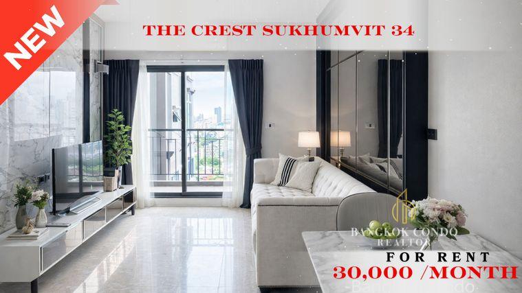 รูป 🍀🍀🍀 Prime condo location 🚆ให้เช่า📌 เดอะ เครสท์ สุขุมวิท 34 ✨BTS ทองหล่อ (Line:@rent2022)✨พร้อมเข้าอยู่🌼A02063 - รูปที่ 1/14