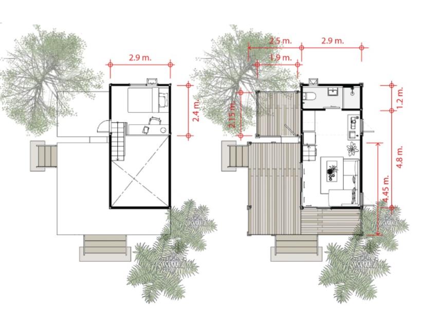 picture Prefabricated modular homes for sale. Loft style, balcony, and includes a pet house. Construction services available nationwide. - 15/15