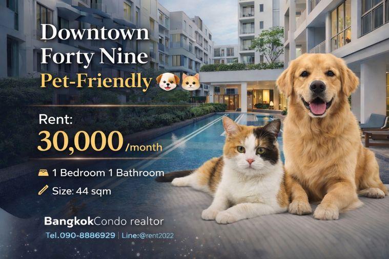 รูป 🍀🍀🍀 เลี้ยงสัตว์ได้ 🐶🐱ให้เช่า📌 ดาวทาวน์ 49(Line:@rent2022)BTS ทองหล่อ ✨พร้อมเข้าอยู่🌼A11083 - รูปที่ 1/8