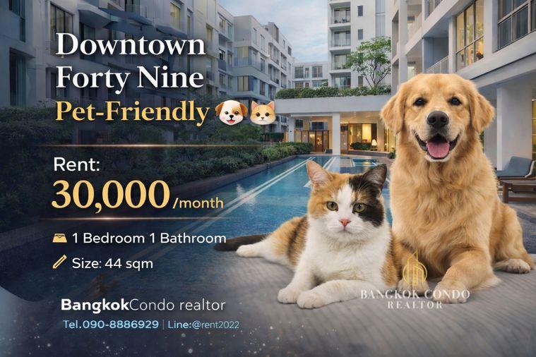 รูป 🍀🍀🍀 เลี้ยงสัตว์ได้ 🐶🐱ให้เช่า📌 ดาวทาวน์ 49(Line:@rent2022)BTS ทองหล่อ ✨พร้อมเข้าอยู่🌼A11083 - รูปที่ 1/8