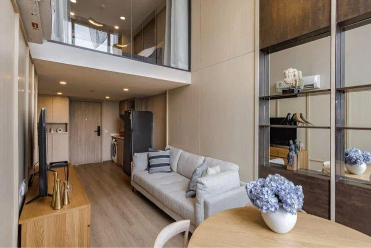 picture For rent: Life Rama 4-Asoke, Duplex unit, 2 bedrooms, 1 bathroom, with Bang Krachao view. - 4/14