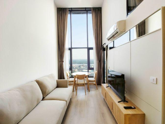 picture For rent: Life Rama 4-Asoke, Duplex unit, 2 bedrooms, 1 bathroom, with Bang Krachao view. - 6/14