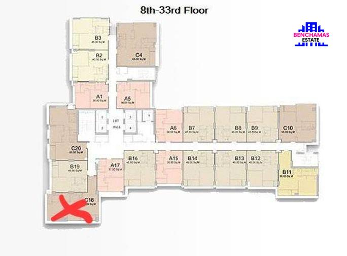 picture Selling at a Loss! High-End 2-Bedroom Corner Unit – Rhythm Ratchada-Huai Khwang, Directly Next to MRT Huai Khwang - 8/10