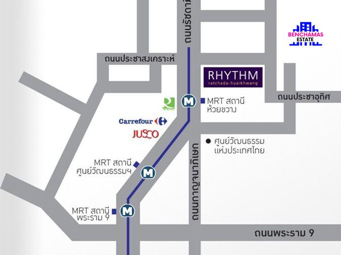 picture Selling at a Loss! High-End 2-Bedroom Corner Unit – Rhythm Ratchada-Huai Khwang, Directly Next to MRT Huai Khwang - 10/10