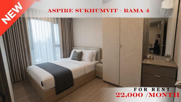 picture 💙 Modern Room For Rent 📌 Aspire Sukhumvit – Rama 4 Condominium (Line: @rent2022) | Near BTS Phra Khanong  ✨ Ready to move in! ✨ 📌 Ref Code: A11155 - 1/10