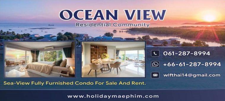 รูป Call : 061-287-8994 Ocean View Residential Community แหลมแม่พิมพ์ ระยอง, คอนโดวิวทะเล วิวสวน ระเบียงใหญ่ มีหลายขนาด หลายห้องให้เลือก - รูปที่ 1/14