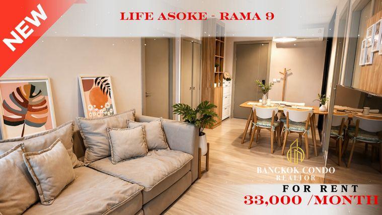 picture 🍀🚆 Cozy Room For Rent 📌 Life Asoke–Rama 9 Condominium (Line: @rent2022) | Near MRT Rama 9 ✨ Ready to move in! ✨ 📌 Ref Code: A11202 - 1/9