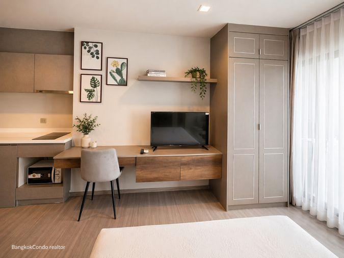 รูป 🍀🍀 Cozy room🍀ให้เช่า📌 ไลฟ์ อโศก-พระราม9 (Line:@rent2022)MRT พระราม9✨พร้อมเข้าอยู่🔖A11209 - รูปที่ 3/9