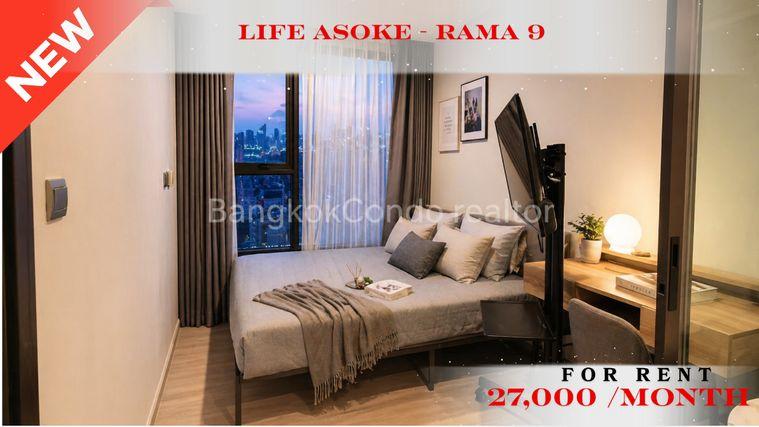 รูป 🍀🍀 Cozy room🍀ให้เช่า📌 ไลฟ์ อโศก-พระราม9 (Line:@rent2022)MRT พระราม9✨พร้อมเข้าอยู่🔖A11249 - รูปที่ 1/10