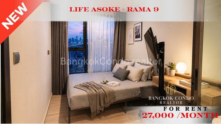 รูป 🍀🍀 Cozy room🍀ให้เช่า📌 ไลฟ์ อโศก-พระราม9 (Line:@rent2022)MRT พระราม9✨พร้อมเข้าอยู่🔖A11249 - รูปที่ 1/10