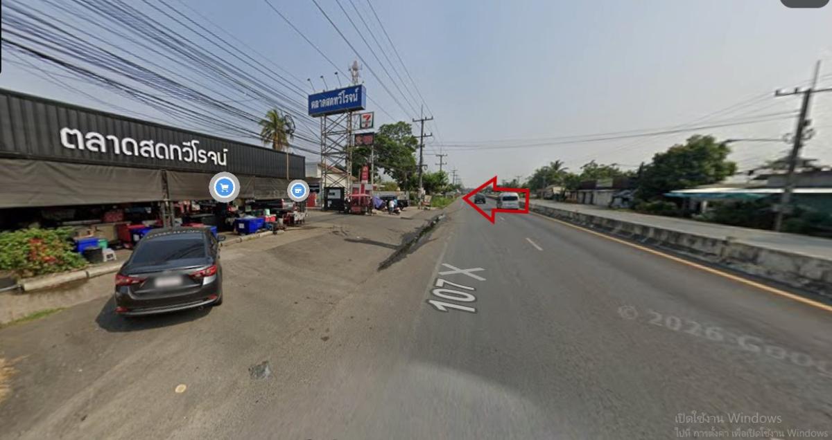 รูป ขายที่ดิน 2 ไร่ ติดถนนโชตนา107 ใกล้ตลาดทวีโรจน์ - รูปที่ 1/5
