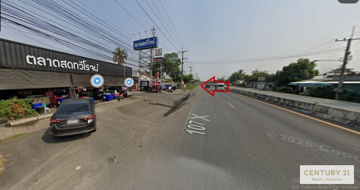 รูป ขายที่ดิน 2 ไร่ ติดถนนโชตนา107 ใกล้ตลาดทวีโรจน์ - รูปที่ 1/5