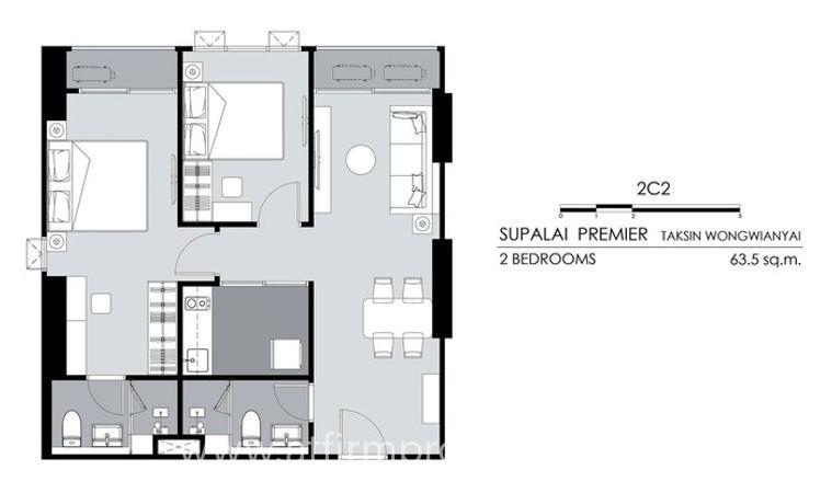 รูป ⭐️⭐️ขายดาวน์ห้องใหม่!! Supalai Premier ตากสิน-วงเวียนใหญ่ 2Bed 63.50 ตรม.ชั้น 37 ทำเลดี น่าอยู่!! ⭐️⭐️สอบถาม LINE ID: @atfirm📲 - รูปที่ 2/13