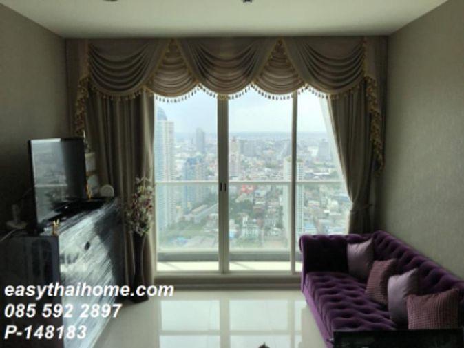 รูป [P-148183] ให้เช่าคอนโดวิวแม่น้ำ! Menam Residences ชั้น 38 (2 นอน) ลดราคาเหลือ 48.9K ใกล้ Shrewsbury 085-592-2897 Line: @easythaihome - รูปที่ 8/14