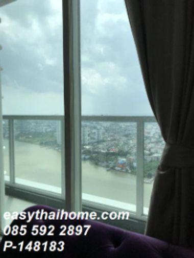 รูป [P-148183] ให้เช่าคอนโดวิวแม่น้ำ! Menam Residences ชั้น 38 (2 นอน) ลดราคาเหลือ 48.9K ใกล้ Shrewsbury 085-592-2897 Line: @easythaihome - รูปที่ 9/14
