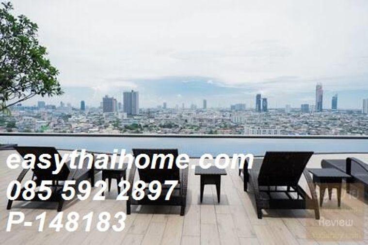 รูป [P-148183] ให้เช่าคอนโดวิวแม่น้ำ! Menam Residences ชั้น 38 (2 นอน) ลดราคาเหลือ 48.9K ใกล้ Shrewsbury 085-592-2897 Line: @easythaihome - รูปที่ 2/14