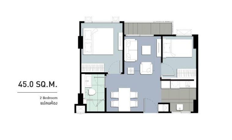 picture For Sales, 2 beds Metro Luxe Riverfront Rattanathibet. never been occupied. - 35/37