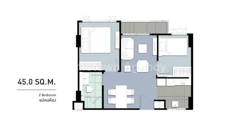 picture For Sales, 2 beds Metro Luxe Riverfront Rattanathibet. never been occupied. - 35/37