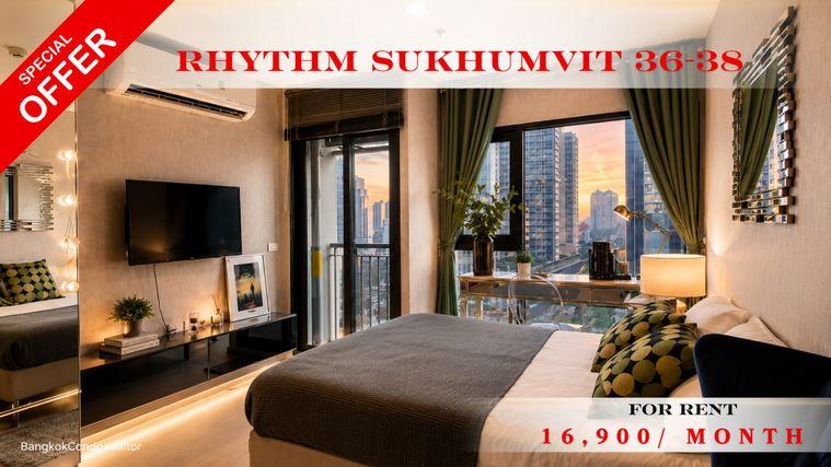 รูป 🍀🍀 Modern Room💙 ให้เช่า📌 ริทึ่ม สุขุมวิท 36-38 (Line: @rent2022) BTS ทองหล่อ ห้องสวย พร้อมเข้าอยู่ ราคาดี!!🔖A01441 - รูปที่ 1/9